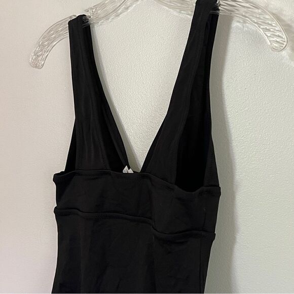 J.Crew Heritage Triangle Plunge Tank One Piece Swimsuit Black 4 - Picture 5 of 12